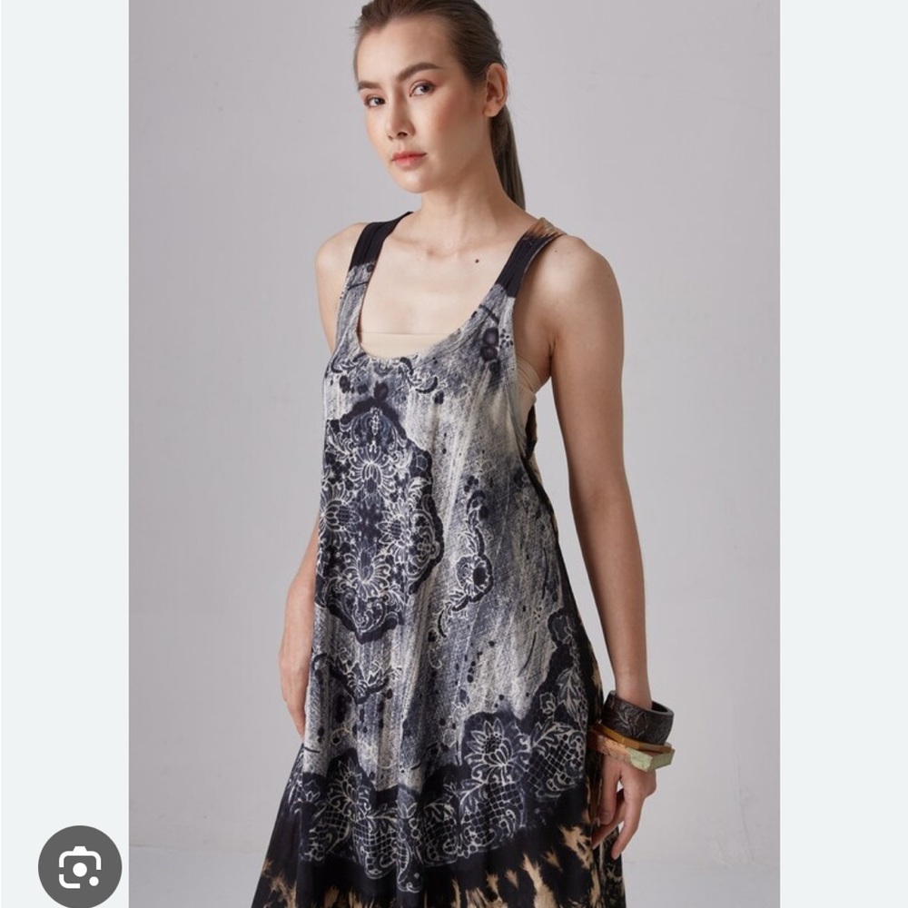 Unique Black and Gray Women's batik Dress